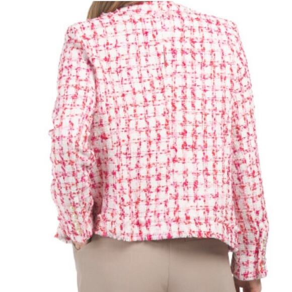 NWT Nanette Lepore Mojave Boucle Tweed Textured Open Blazer Jacket Size 12 - Picture 2 of 9
